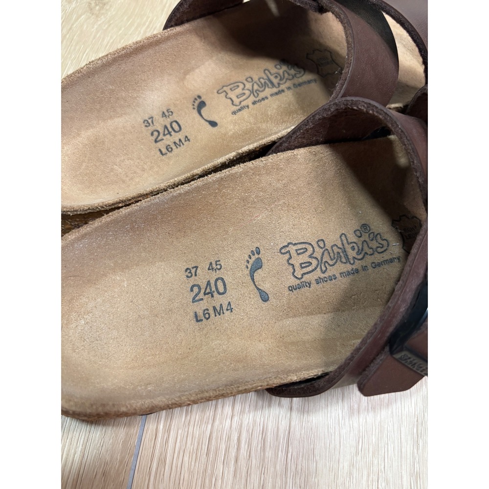 Birkenstock Brown Leather Crossed-Strap Sandals - Picture 8 of 9